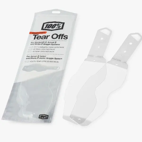 100% - Racecraft 2 / Strata 2 / Accuri 2 Laminated Tear-Offs 1