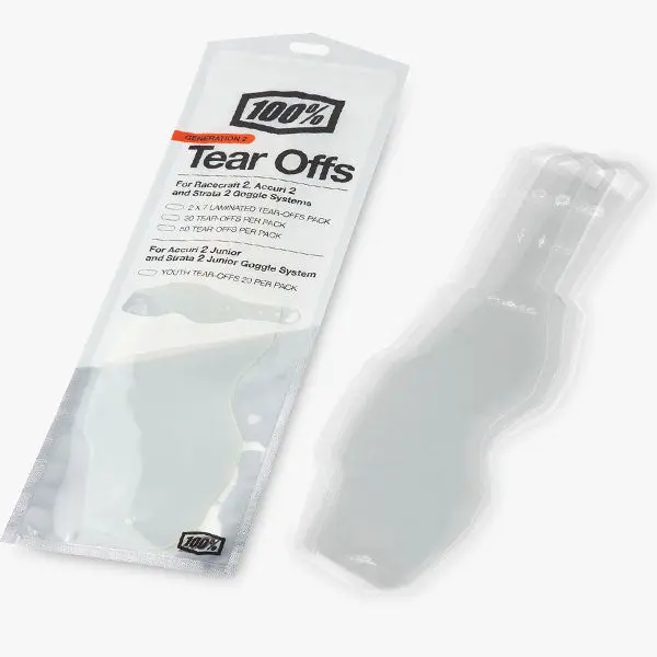 100% - Racecraft 2 / Strata 2 / Accuri 2 Standard Tear-Offs 1