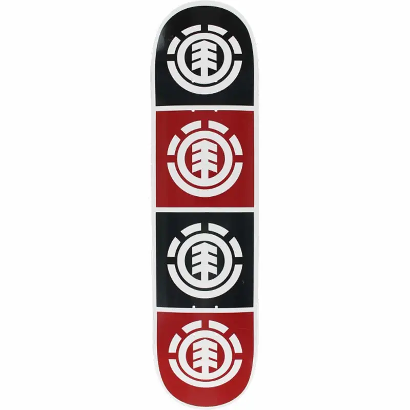 Element 8.0" Quadrant  White W/Black/Red Skateboard Deck 1