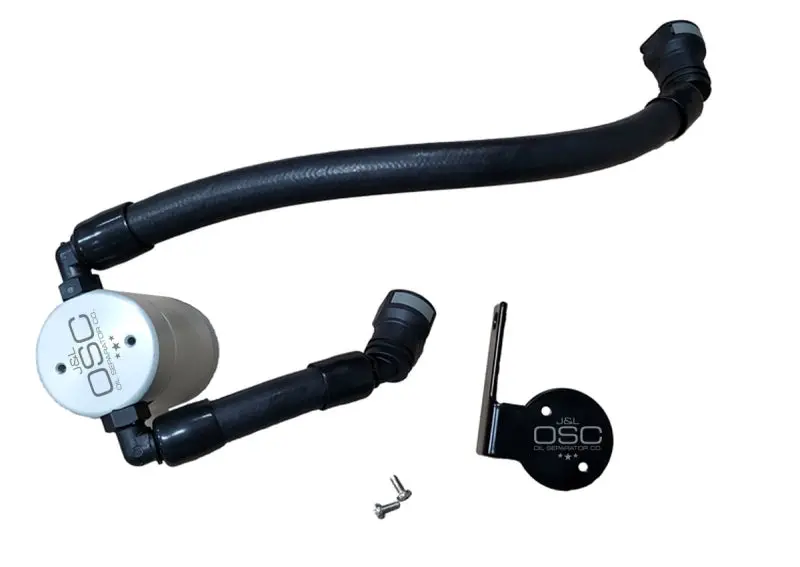 J&L 2020 Ford Mustang Gt500 Passenger Side Oil Separator 3.0 - Clear Anodized 1