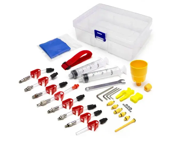 Bleed Kit , Universal, Compatible With Avid/Sram, Hayes, Magura, Clarks, Shimano, Tektro, Hope, Formula And More. (M4 - M5 - 1/4" Thread Fittings + More) 1