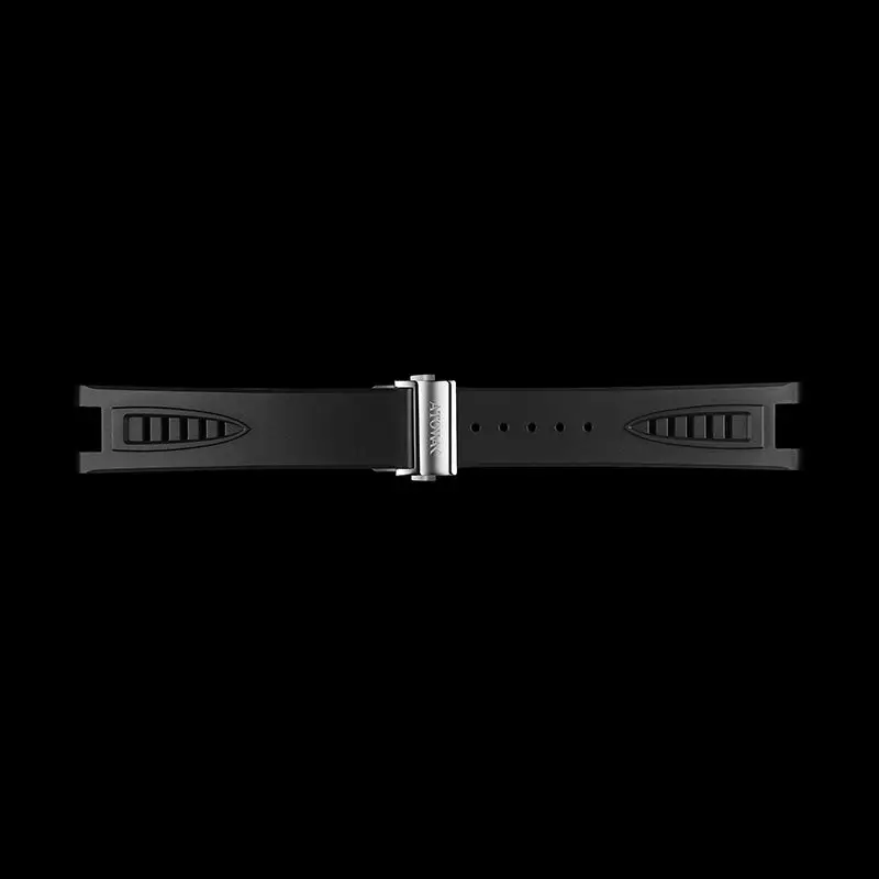 Black Fkm Rubber Strap With Sliver Buckle For Spaceship 1