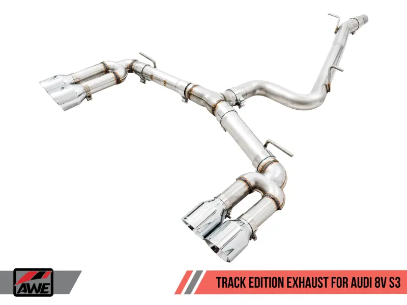 Awe Tuning Track Edition Exhaust System For Audi 8V S3 – Chrome-Silver Tips, 102Mm Diameter 1