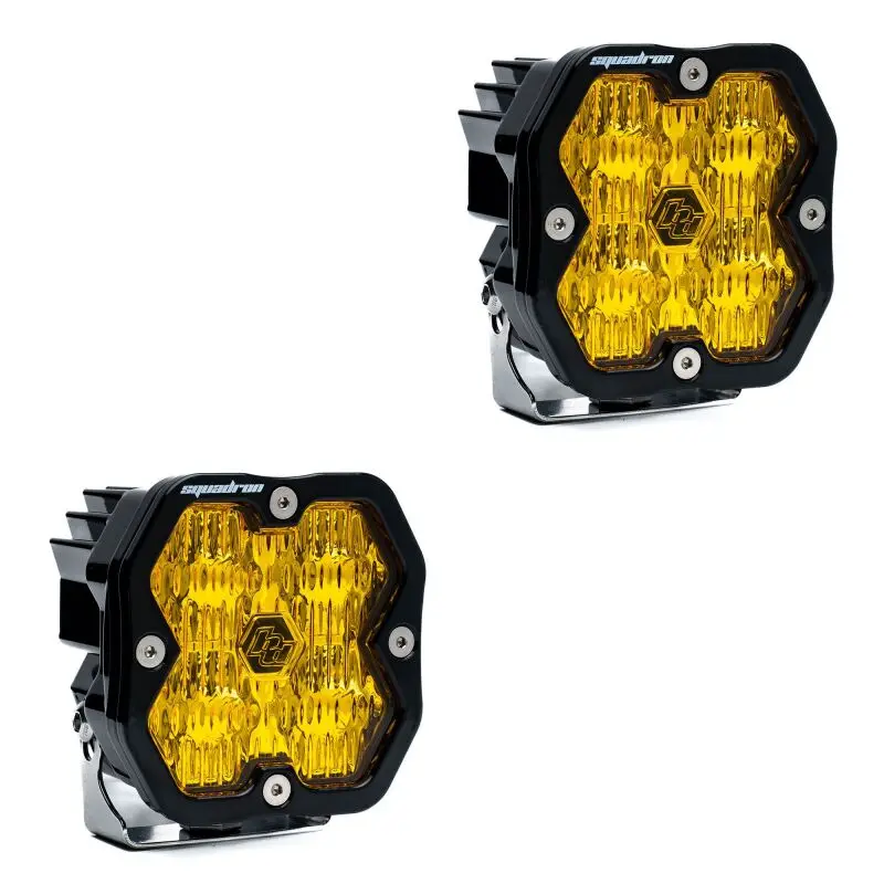 Baja Designs Squadron 2.0 Sport Led Pair – Wide Cornering Beam, Amber Lens (No Harness Included) 1