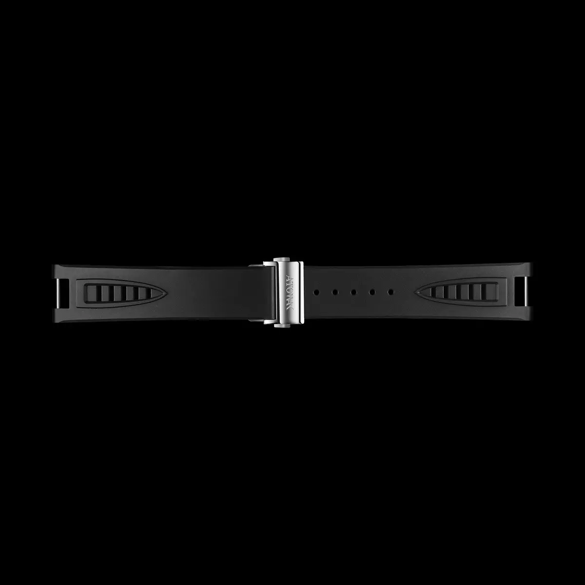 Black Nbr Rubber Strap With Silver Buckle For Cobra 1