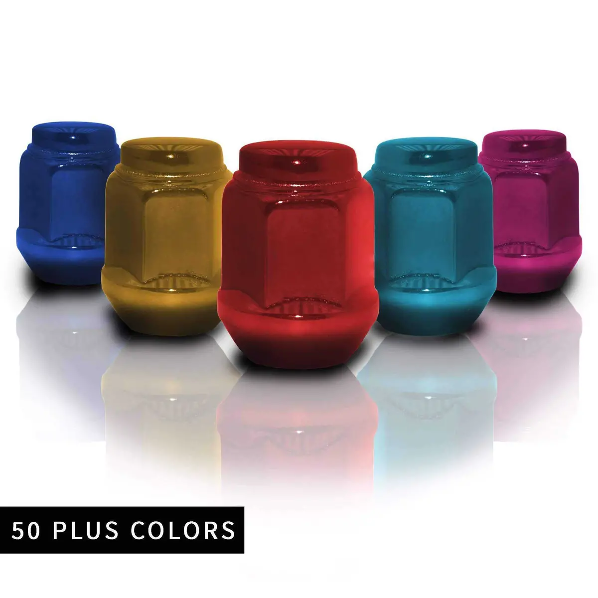 M14x1.5 Conical Wheel Lug Nuts 1.36" Powder Coated For Aftermarket Wheels 1