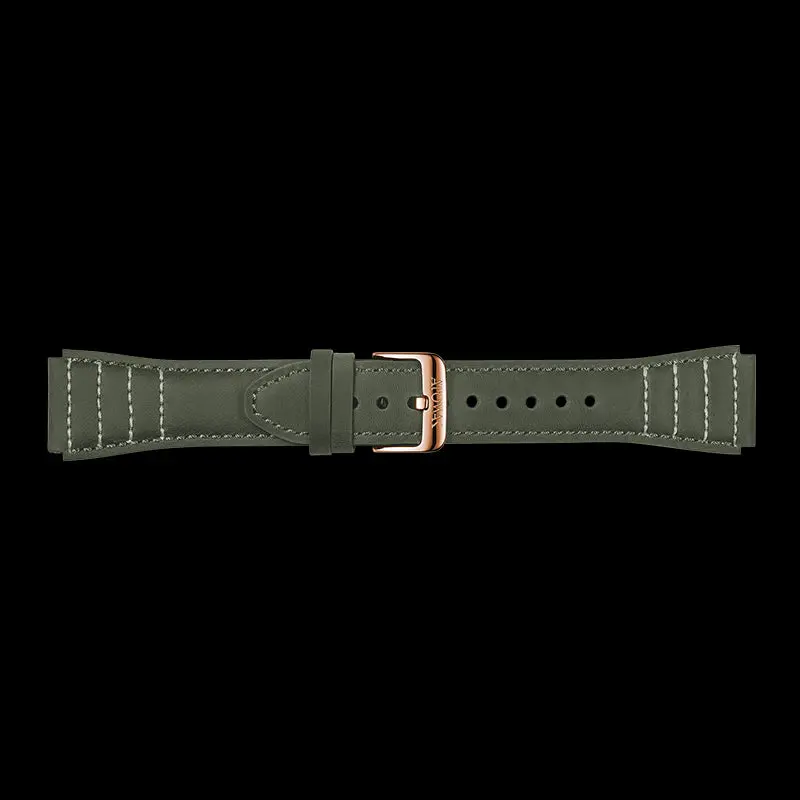 Gray Leather Strap With White Stitching Suitable For Windows Series 1
