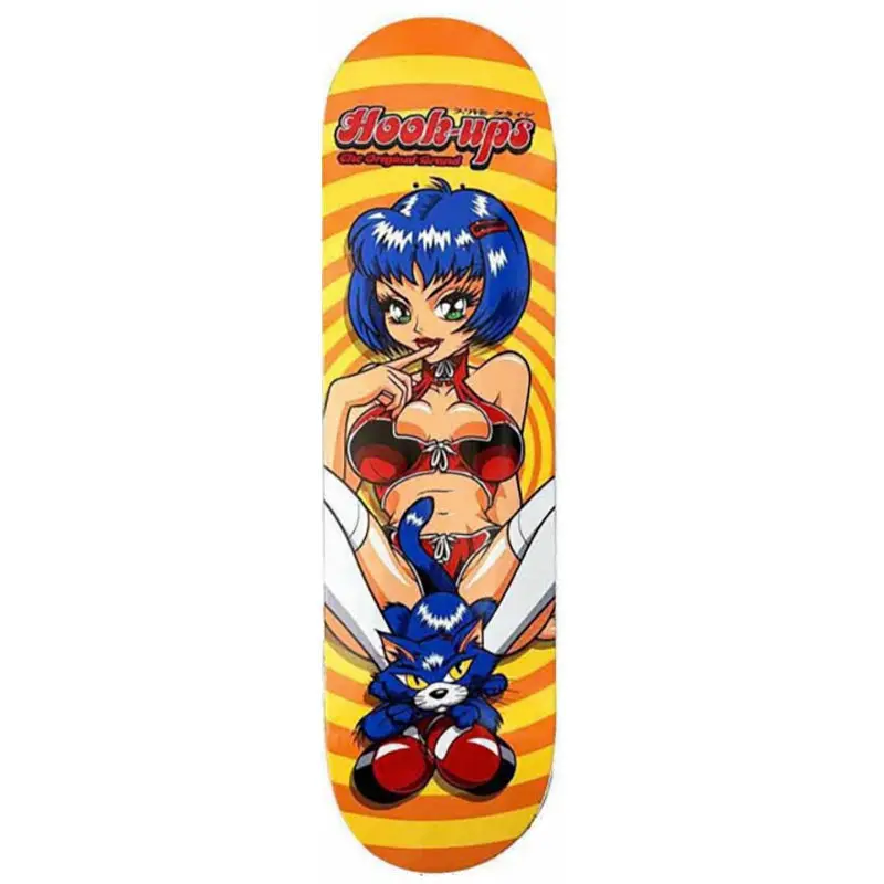 Hook-Ups 8.5" X 32.25" Miss Kitty Skateboard Deck 1