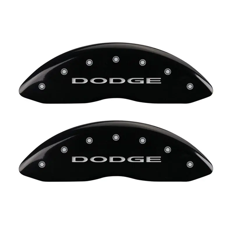 Mgp Engraved Front And Rear Caliper Covers For Dodge Vehicles – Minimalist Black Design With Silver Highlights 1