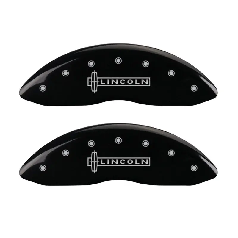 Mgp Engraved Caliper Covers – Front (Lincoln Logo) And Rear (Star Logo), Black Finish With Silver Chrome Accents 1
