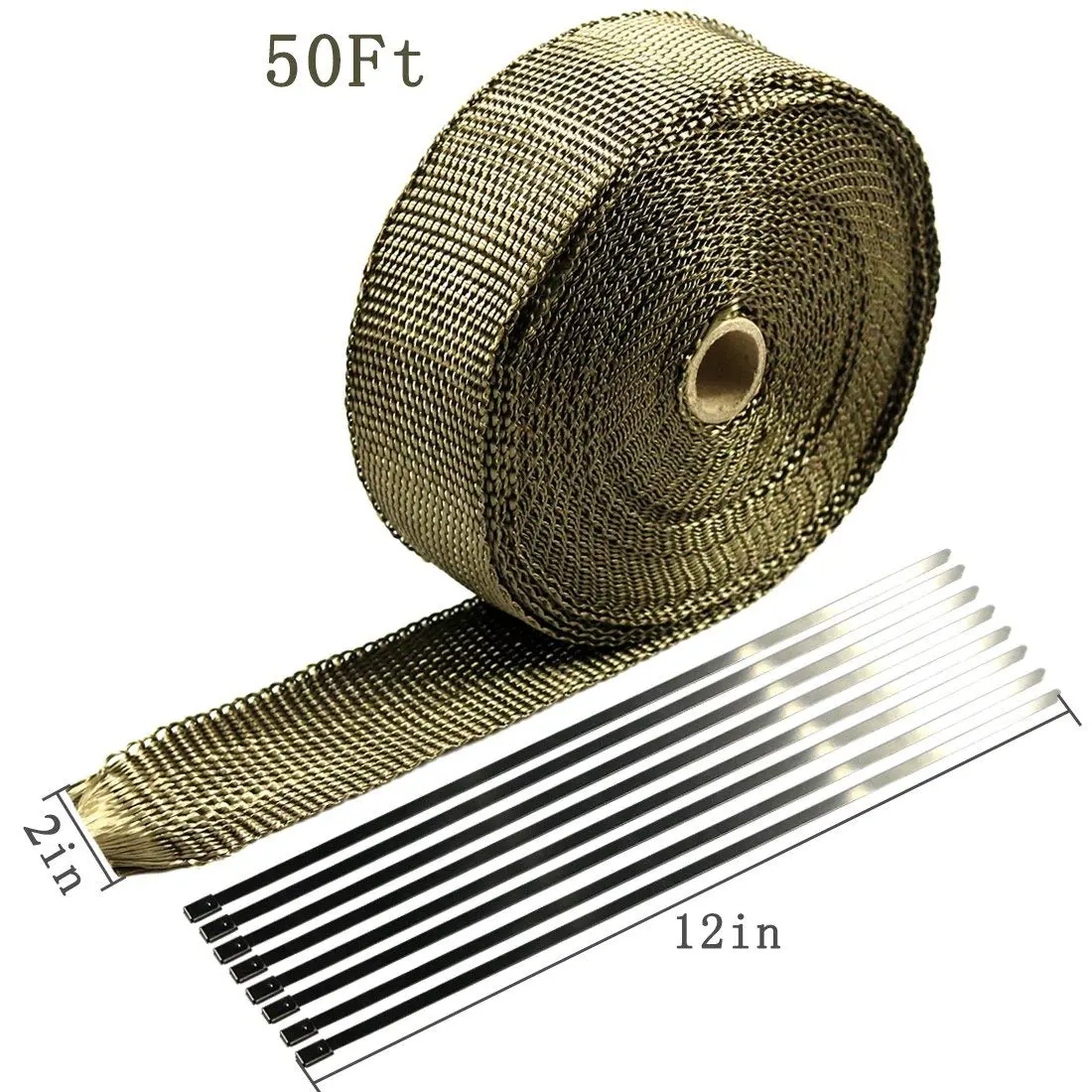 Motorcycle Exhaust Wrap, 2" X 50 Ft 1