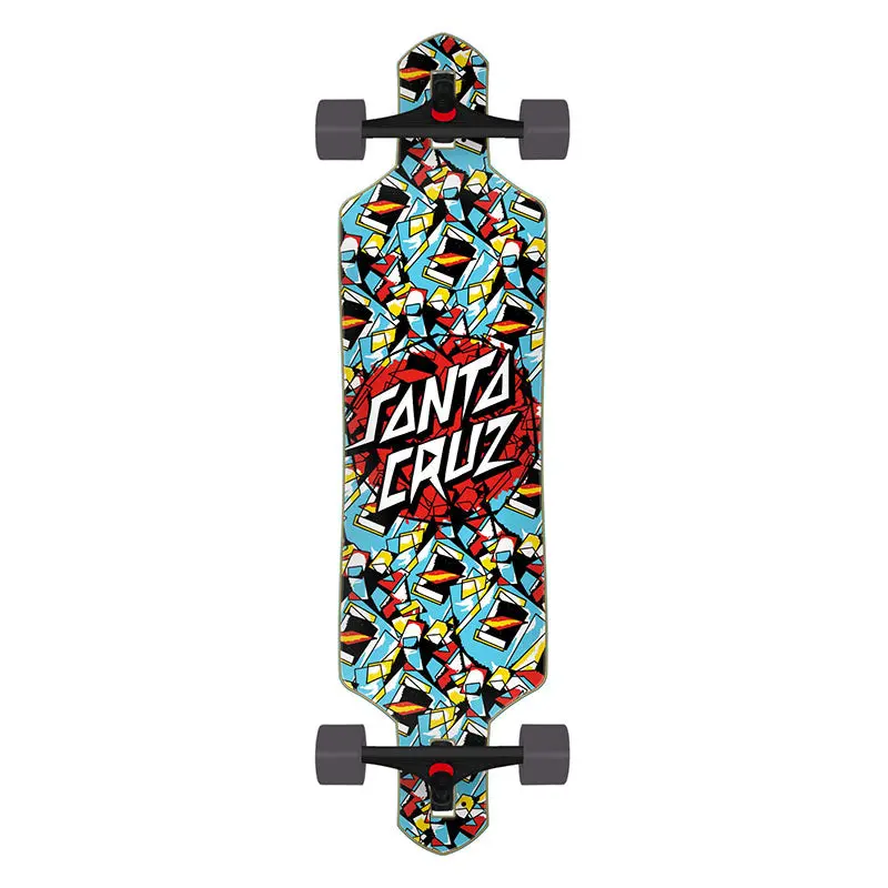Santa Cruz Screaming Scratched Hand Dot 9.0" X 36" Drop Thru Cruiser Complete Longboard (Dylans Special) 1