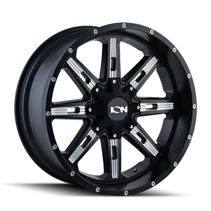 Ion Type 184 Satin Black & Milled Spoke Wheel – 18X9, 8X165.1 Bolt Pattern, 18Mm Offset, 130.8Mm Hub Bore 1