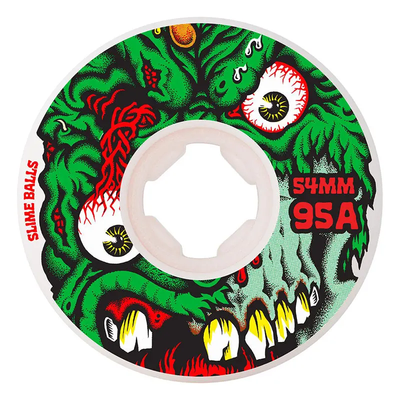Slime Balls 54Mm 95A Roskopp Face Two Reissue White Hardline Skateboard Wheels 4Pk 1