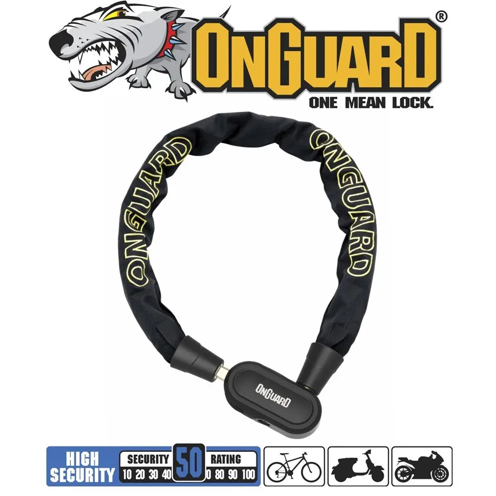 Onguard Bike Lock - 8284 - Fastlock Series - Keyed Chain - 90Mm X 7.5Mm 1