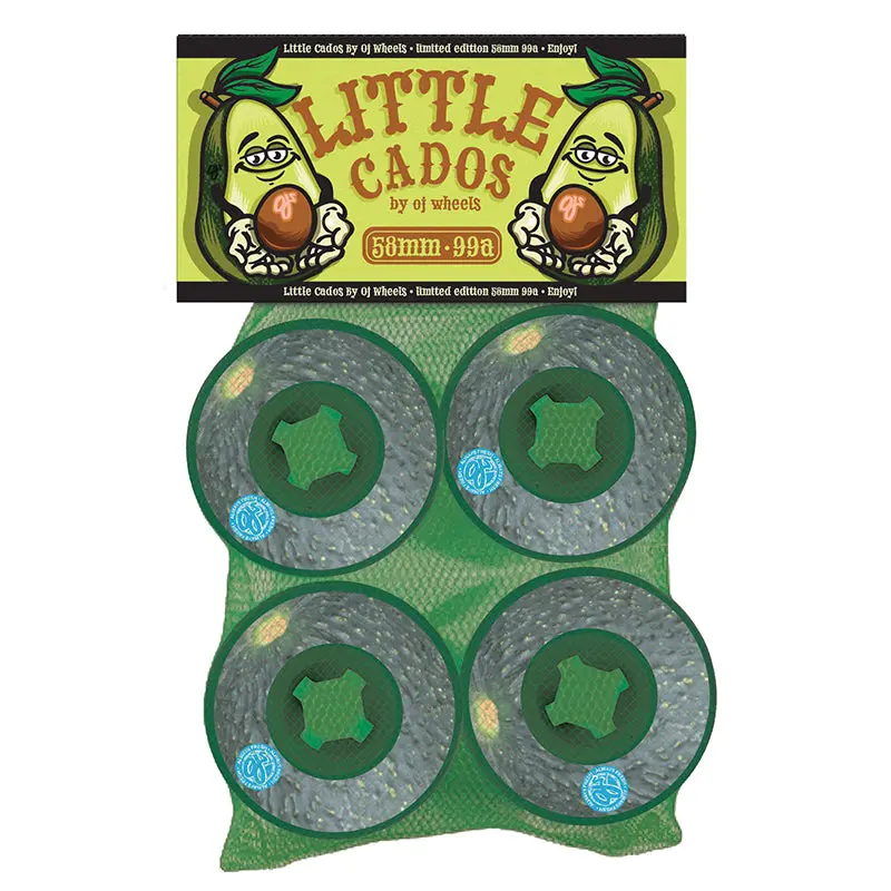 Oj  58Mm Avocado Lil Doodies Green 99A Skateboard Wheels 4Pk 1