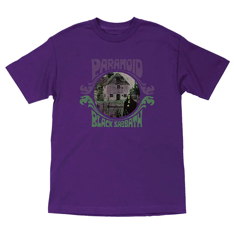Oj Wheels Black Sabbath Paranoid Witch S/S Heavyweight Purple Mens T-Shirts 1