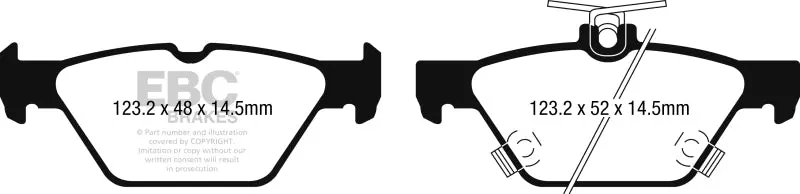 Ebc Yellowstuff Rear Brake Pads For 2015–2017 Subaru Legacy And Outback 2