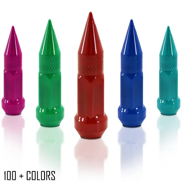 1 Pc 12X1.5 Short Spike Lug Nuts 3" Tall - Powder Coated - Various Colors 1