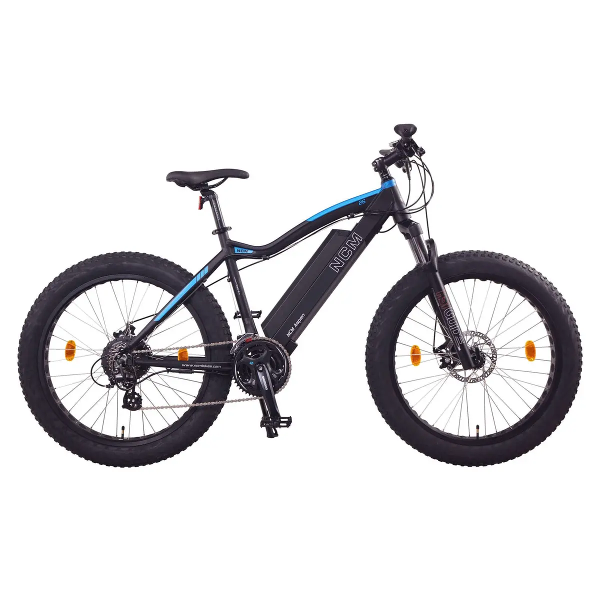 Ncm Aspen Plus Fat Tyre Electric Bike, E-Bike, 48V 16Ah 250W-500W, Electric Mountain Bike 768Wh Battery [Black 26"] 1