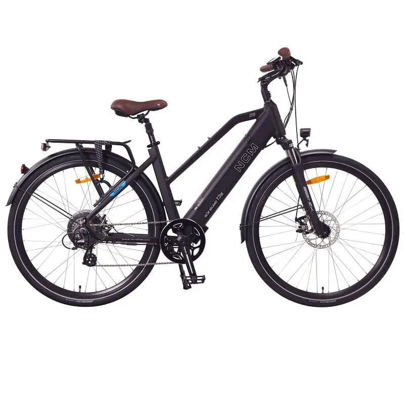 Ncm Milano T3 Step Trekking Electric Bike, 250W E-Bike Motor, 48V 12Ah 576Wh Battery [Black 26"] 1