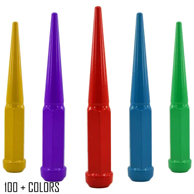 1 Pc 9/16-18 Spike Lug Nuts 6" Tall - Powder Coated - Various Colors 1