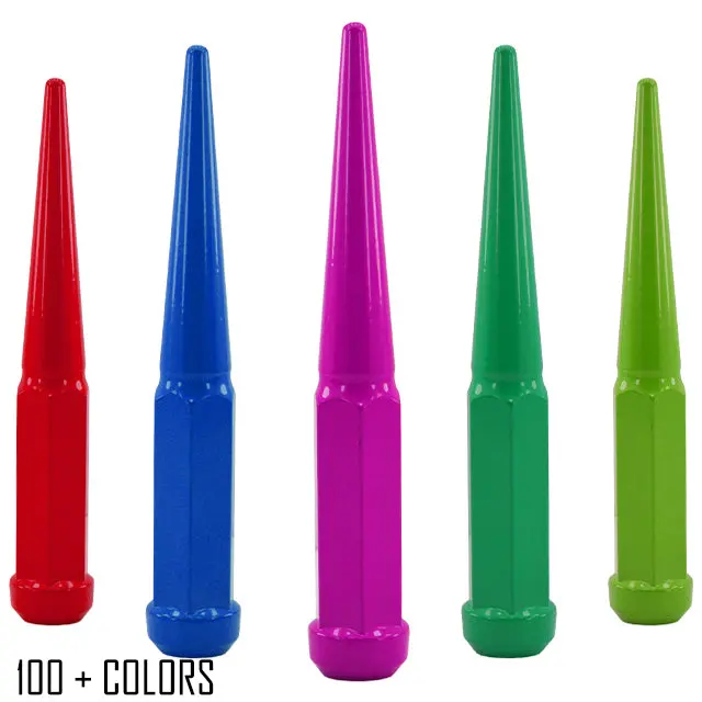 20 Pc 14X2 Spike Lug Nuts 6" Tall - Powder Coated - Various Colors 1
