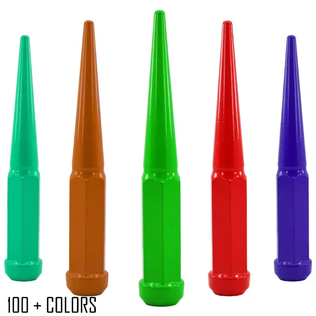 20 Pc 12X1.25 Spike Lug Nuts 6" Tall - Powder Coated - Various Colors 1