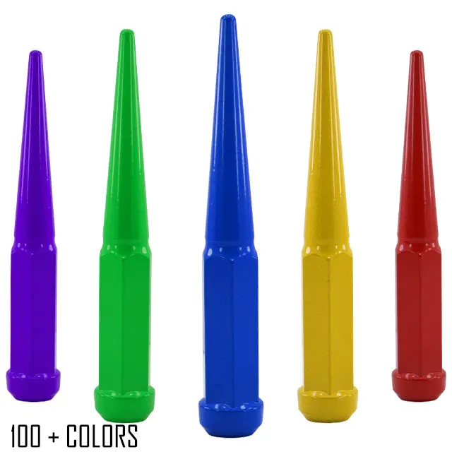 1 Pc 14X1.5 Spike Lug Nuts 6" Tall - Powder Coated - Various Colors 1