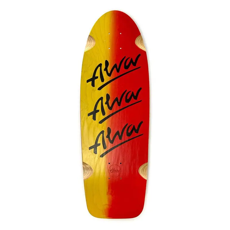 Alva 10" 30.0" Tri-Logo Pig Fruit Fade Shaped Wheel Wells Skateboard Deck 1