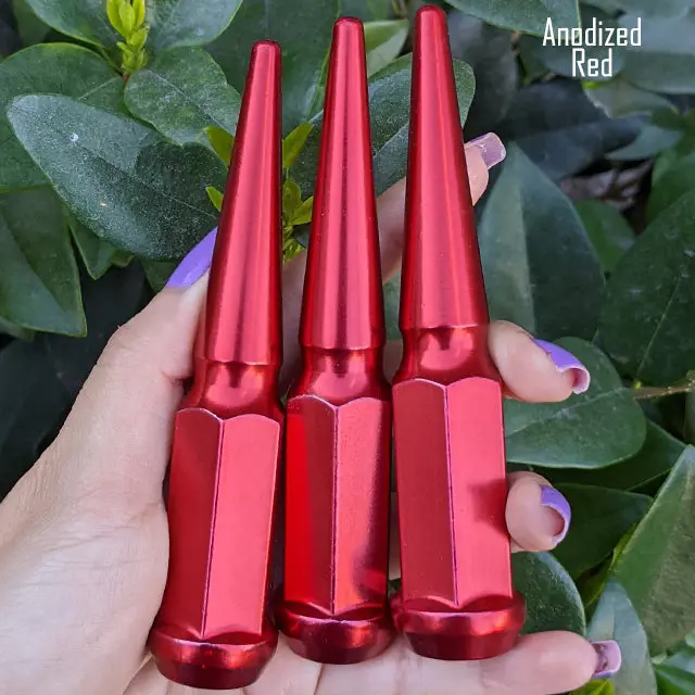 24 Pc 12X1.5 Spike Lug Nuts 4.5" Tall - Powder Coated - Various Colors 2
