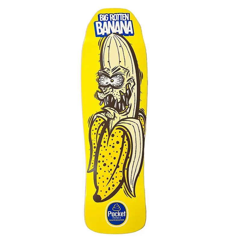 Pocket Pistols (Pps) 9.25" Big Rotten Banana 80S Skateboard Deck 1