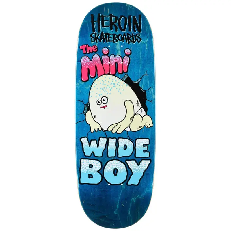 Heroin 10.5" X 29.5" Mini Wide Boy Egg Skateboard Deck 1