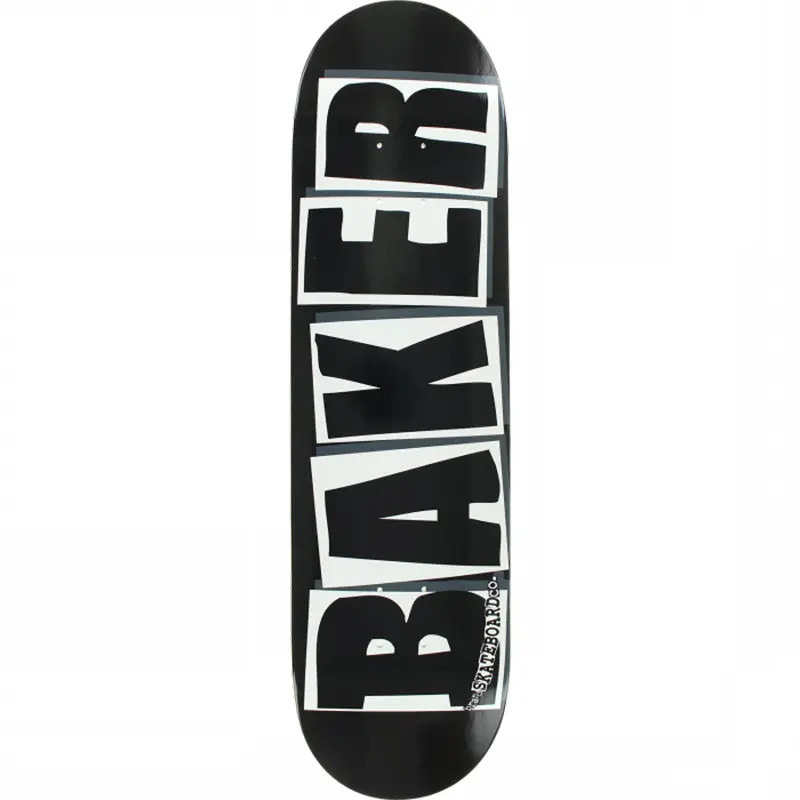 Baker 8.25"X 31.875" Brand Logo Black/White Skateboard Deck (Mellow Concave) 1