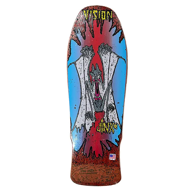 Vision 9.75" X 31" Original Jinx Brown Stain Skateboard Deck 1