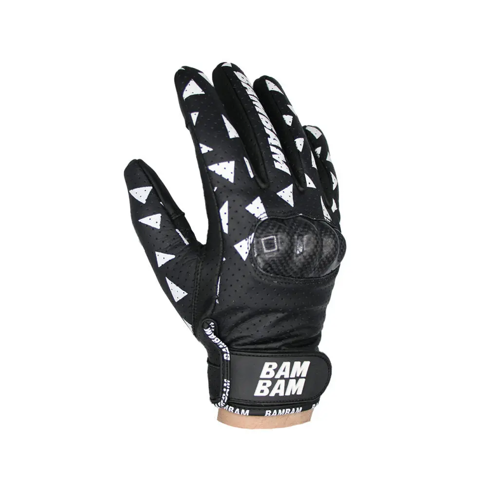 Bambam - Classic Leather Gloves (Black/White) 1