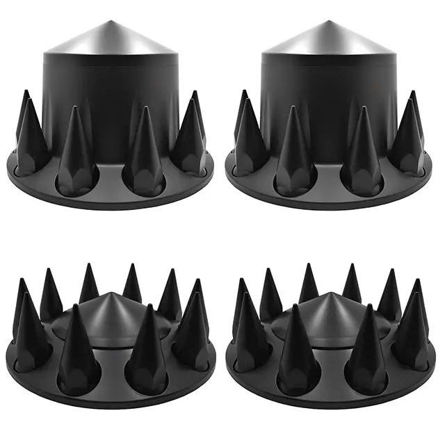 10 Lug Hub Caps Spikes Abs Thread On Front Rear 10X285.75 Mm 1
