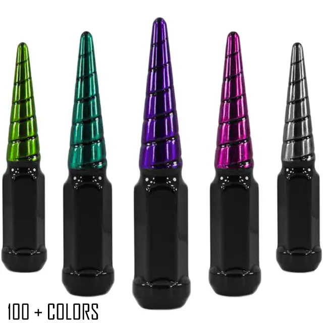 1 Pc 14X1.5 Black Widow Spike Lug Nuts 4.5" Tall - Powder Coated 1