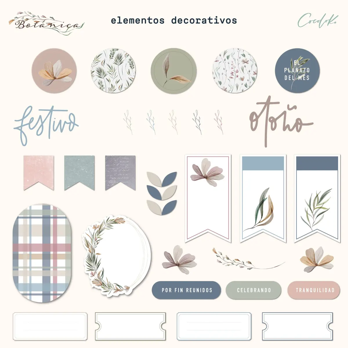 Pack De Elementos Digitales Botanica 1