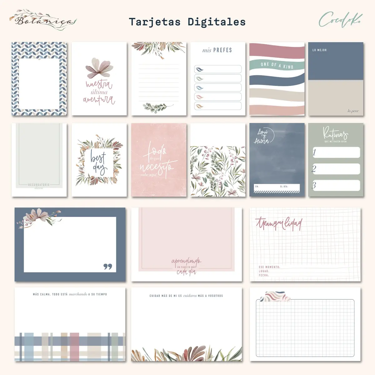 Pack De Tarjetas Digitales Botanica 1