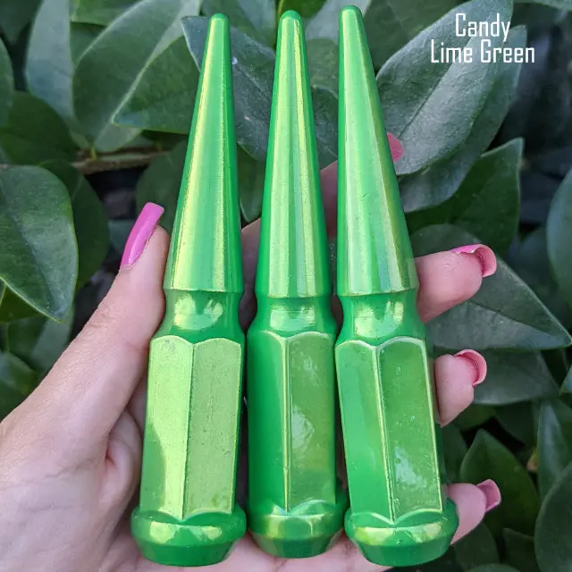 24 Pc 12X1.5 Spike Lug Nuts 4.5" Tall - Powder Coated - Various Colors 7
