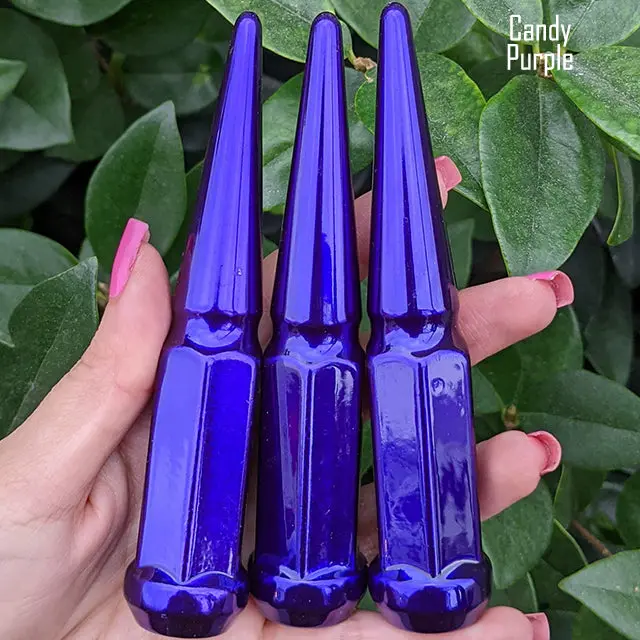 24 Pc 12X1.5 Spike Lug Nuts 4.5" Tall - Powder Coated - Various Colors 9