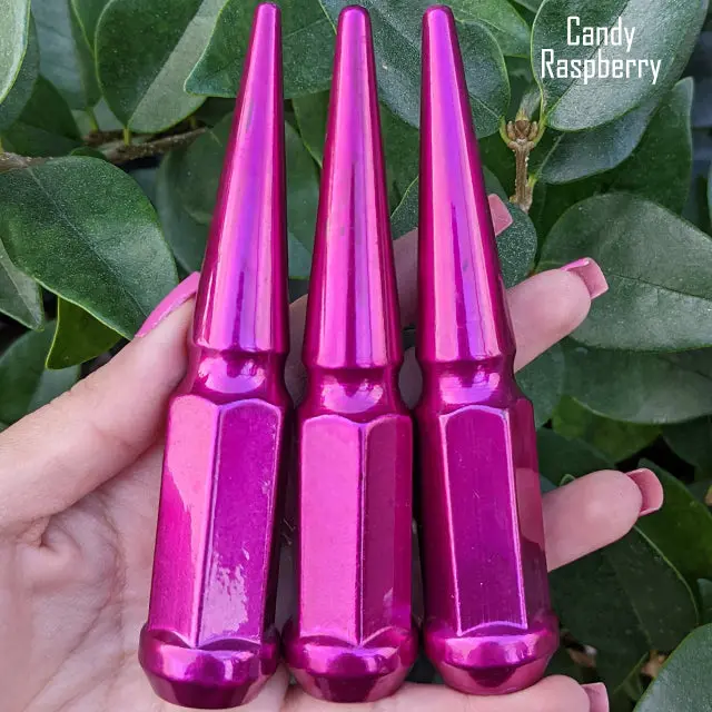 24 Pc 12X1.5 Spike Lug Nuts 4.5" Tall - Powder Coated - Various Colors 10
