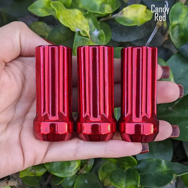 32 Pc 14X1.5 7-Spline Lug Nuts 2" Tall - Powder Coated + 2 Key Sockets 10
