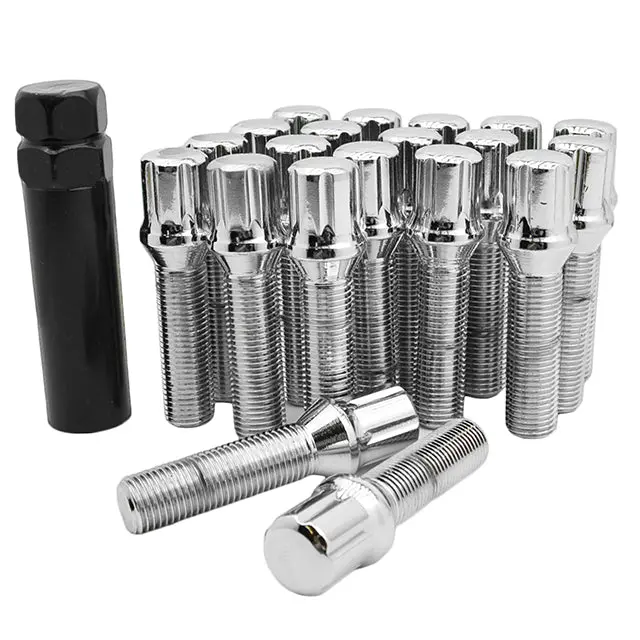 M14x1.25 Conical Tuner Wheel Lug Bolts 28 Mm - 60 Mm Shank Length 2