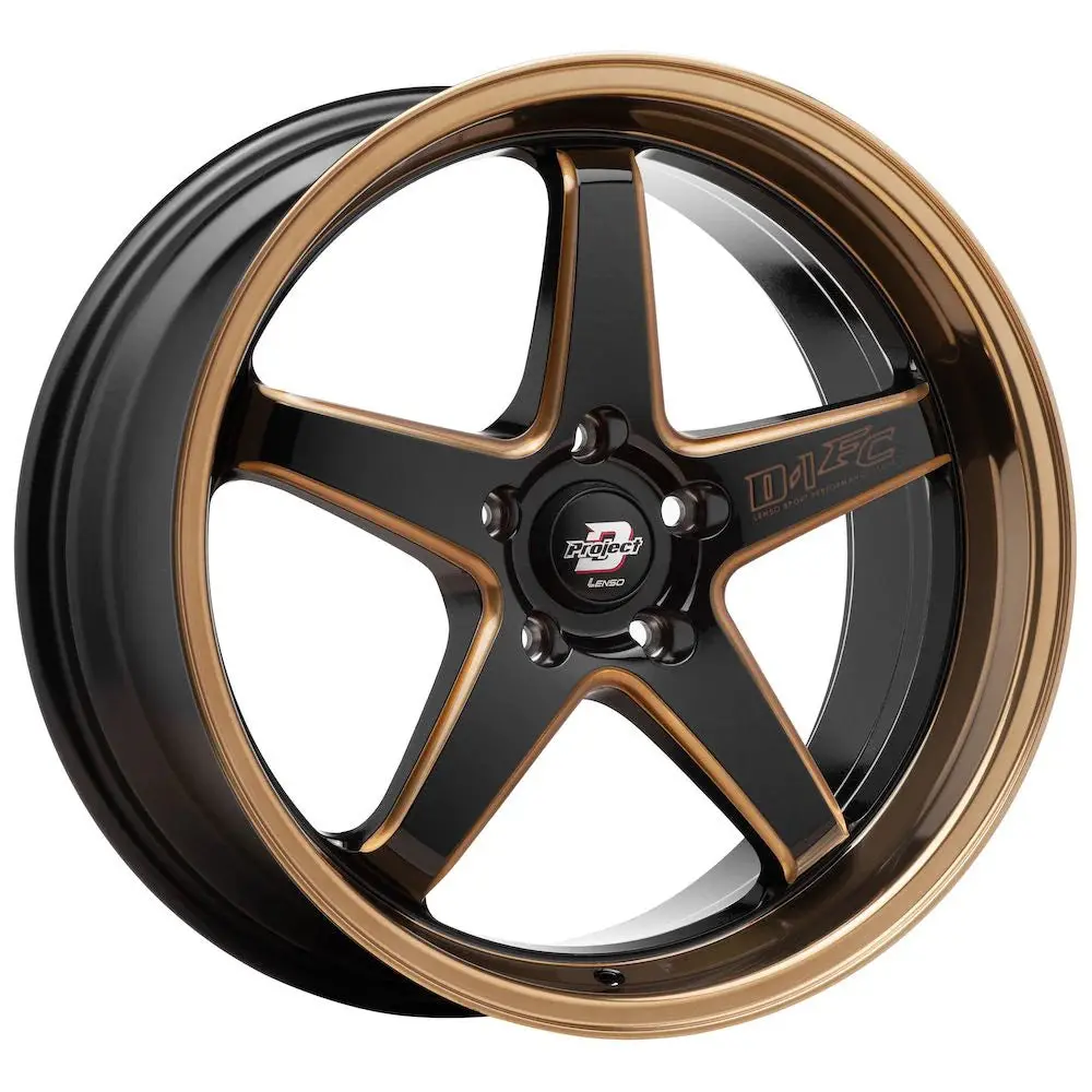 Lenso D-1Fc Wheel Gloss Black Copper Milling Copper Lip 1