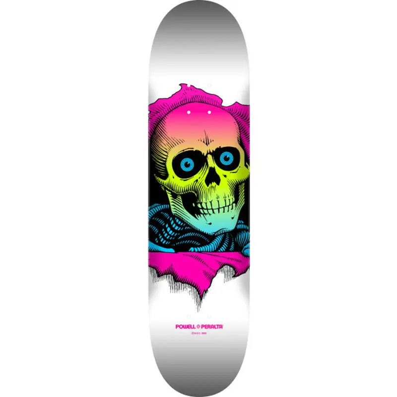 Powell Peralta 8.5" X 32.08" Ripper Lime Fade / White Shape 249 Skateboard Deck 1