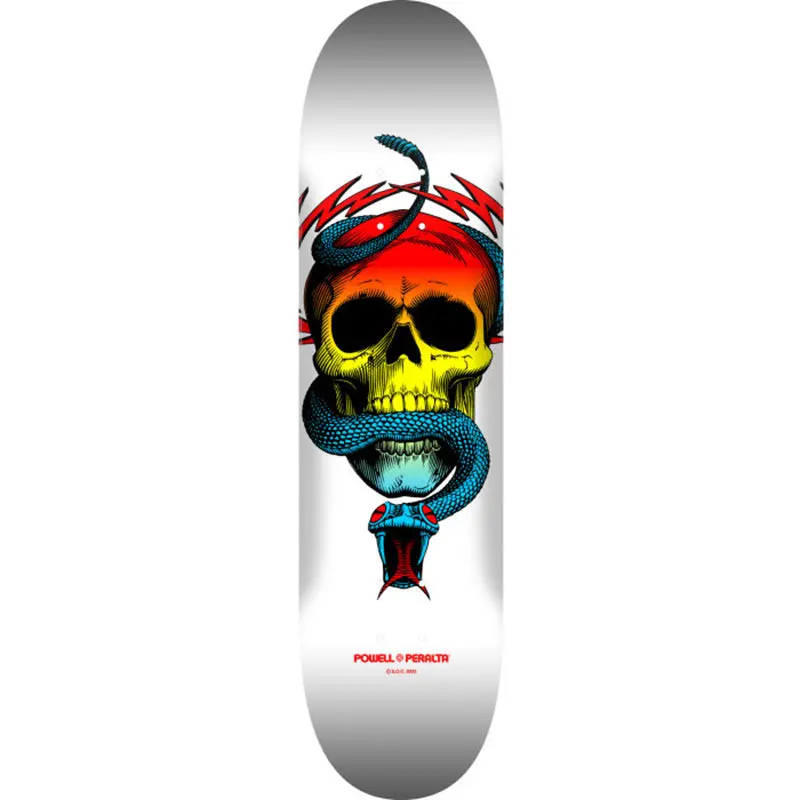 Powell Peralta 8.5" X 32.08" Mcgill Skull & Snake Yellow Fade / White Shape 244 K20 Skateboard Deck 1