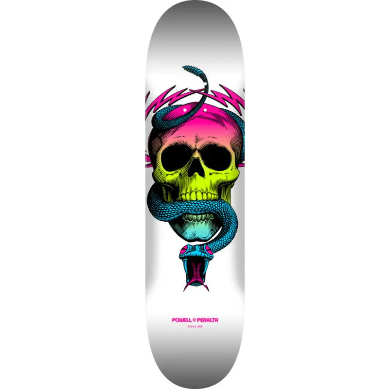 Powell Peralta 8" X 31.45" Mcgill Skull & Snake Lime Fade / White - Shape 247 Skateboard Deck 1