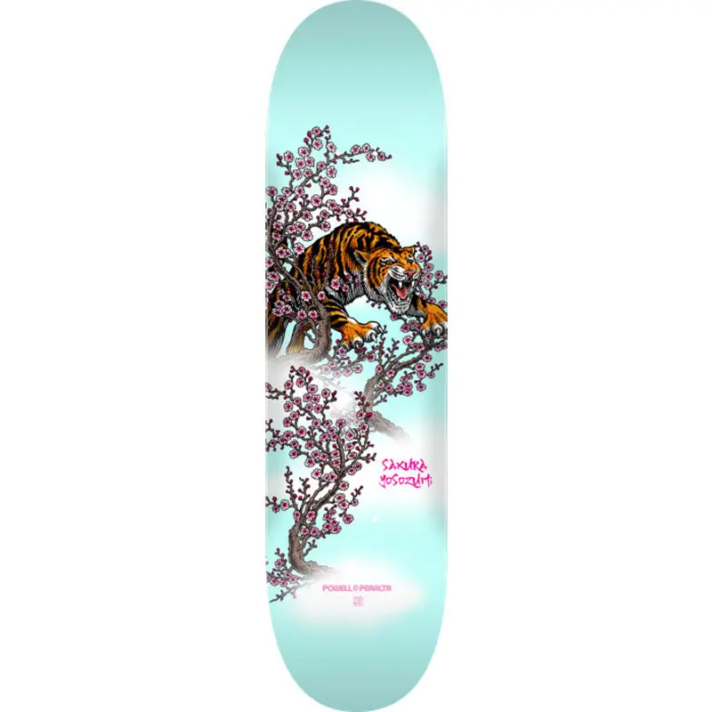 Powell Peralta 8.5" X 32.08" Yosozumi Tiger Light Blue Shape 244 K20 Skateboard Deck 1